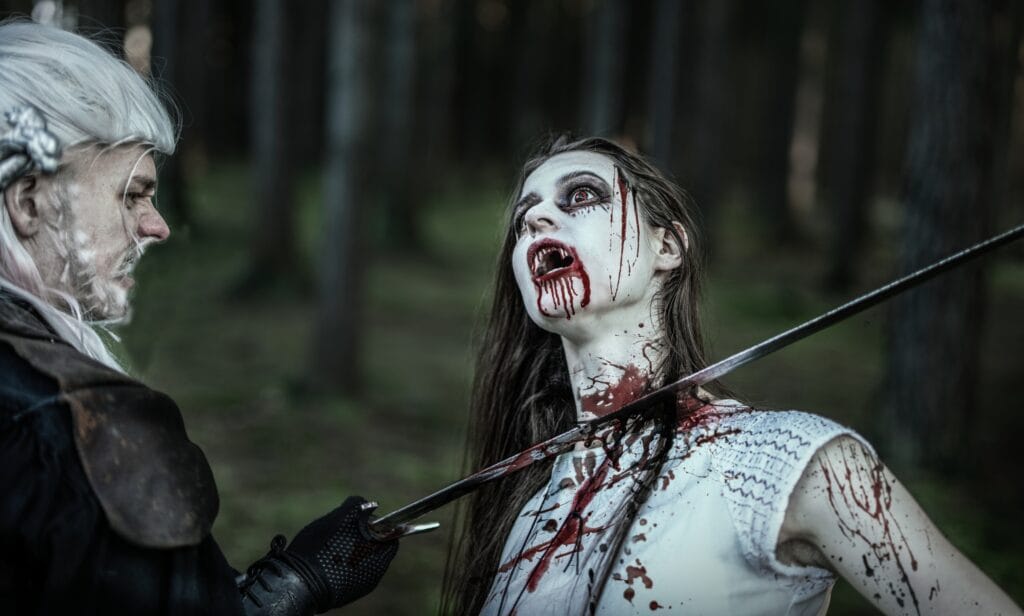 Fantasy foceni foceni zaklinac witcher photoshoot foceni s vlky foceni s konem Wolfs Production 11