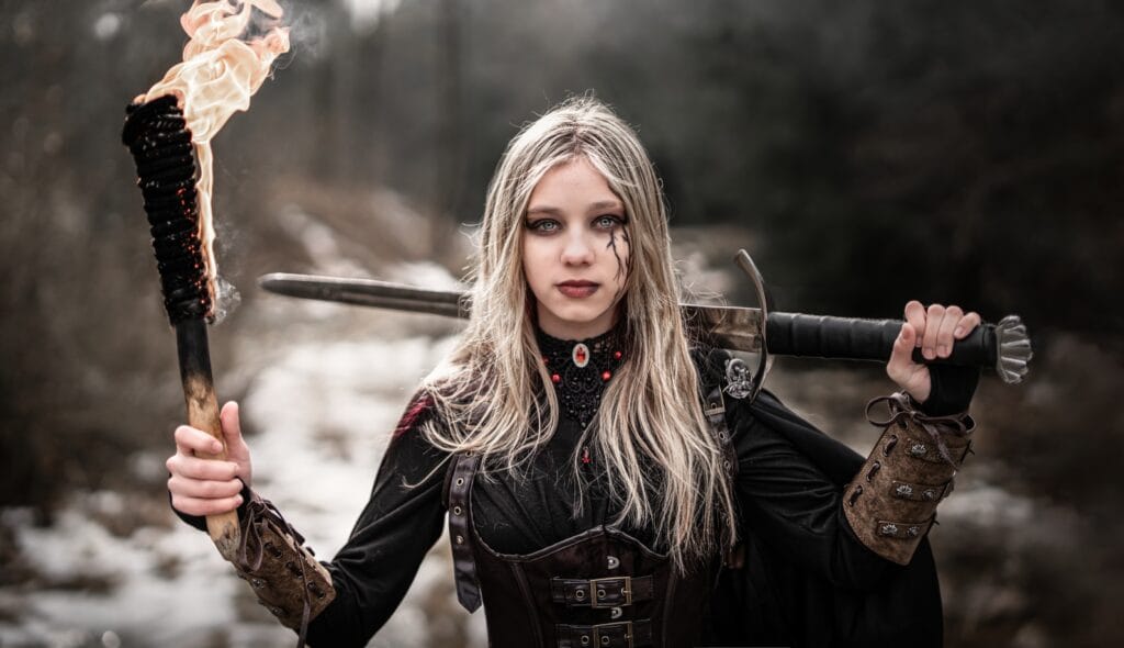 Goticke fantasy foceni foceni s vlky foceni s ohnem goth photoshoot Wolfs Production 5